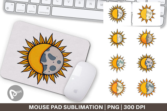 Mouse Pad Sun and Moon Sublimation artnoy 