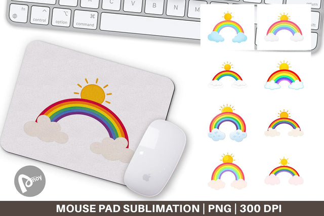 Mouse Pad Sun and Rainbow Sublimation artnoy 