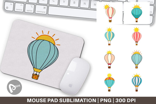 Mouse Pad Sun Hot Air Balloon Sublimation artnoy 
