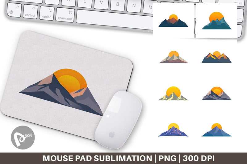 Mouse Pad Sun over Mountains Sublimation artnoy 