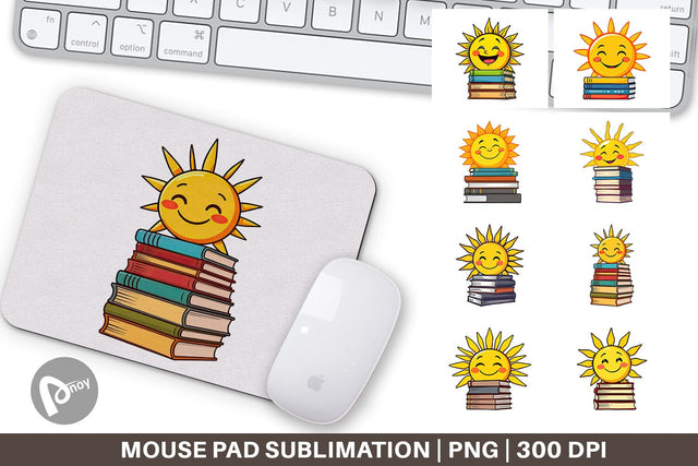 Mouse Pad Sun with Books Sublimation artnoy 