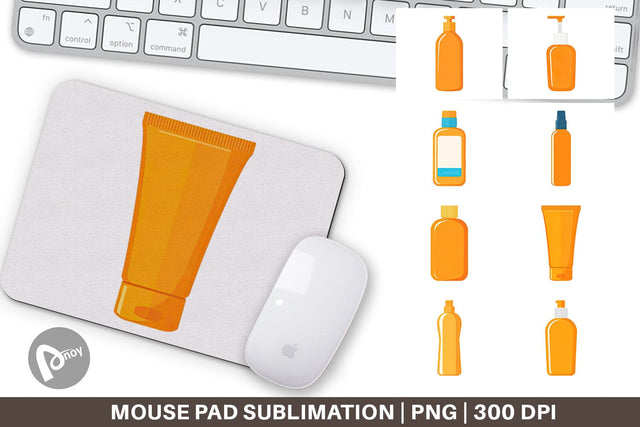 Mouse Pad Sunblock Bottle Sublimation artnoy 