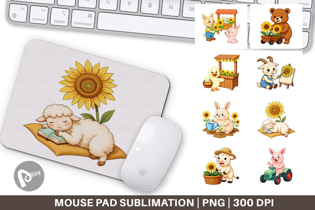 Mouse Pad Sunflower Farm Friends Sublimation artnoy 