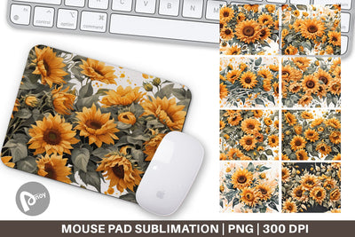 Mouse Pad Sunflowers Pattern Sublimation artnoy 