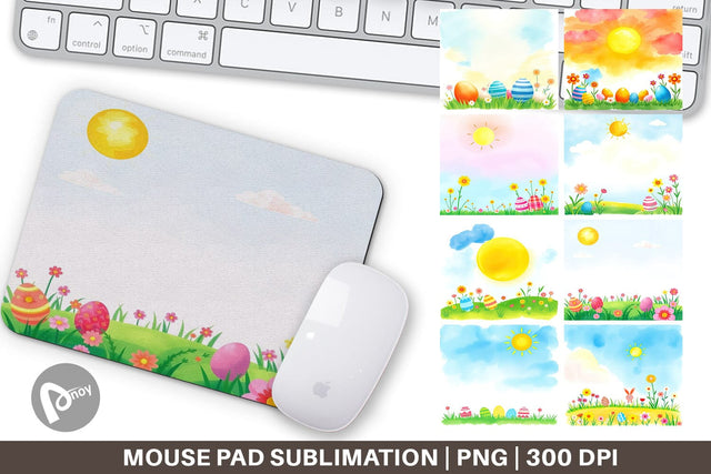 Mouse Pad Sunny Sky with Easter Sublimation artnoy 