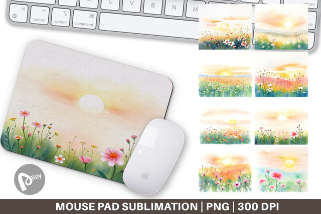 Mouse Pad Sunrise Meadow Sublimation artnoy 