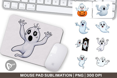Mouse Pad Surprised Ghosts Sublimation artnoy 