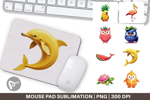 Mouse Pad Surreal Fruit Animals Sublimation artnoy 
