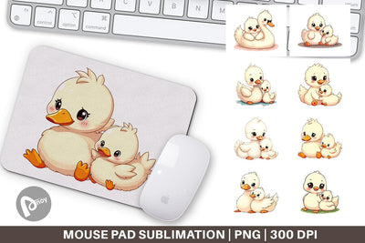 Mouse Pad Swan Mother's Day Sublimation artnoy 