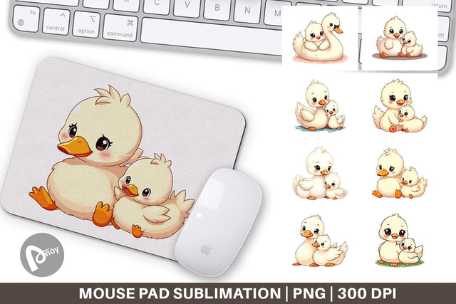 Mouse Pad Swan Mother's Day Sublimation artnoy 