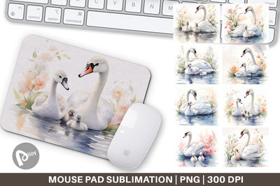 Mouse Pad Swans Mother Day Sublimation artnoy 