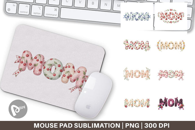 Mouse Pad Sweet Berry MOM Cottagecore Watercolor Sublimation artnoy 