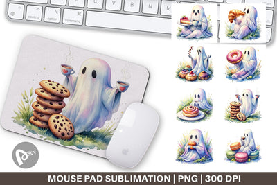 Mouse Pad Sweet Pastry Coffee Ghost Sublimation artnoy 
