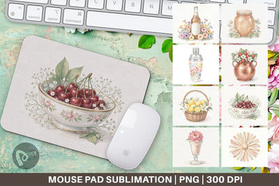 Mouse Pad Sweet Summer Treats Soft Watercolor Sublimation artnoy 