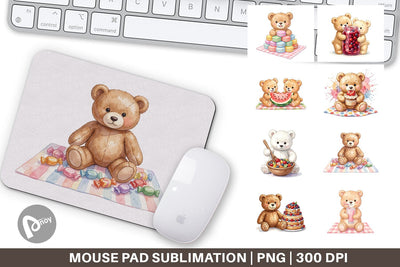 Mouse Pad Sweet Treats Teddy Bear Sublimation artnoy 