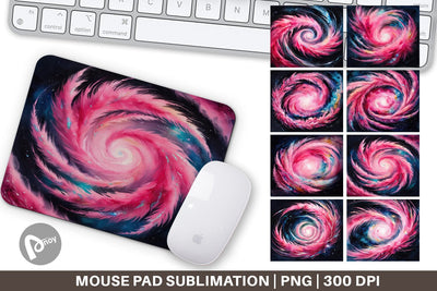 Mouse Pad Swirl Pink Galaxy Sublimation artnoy 