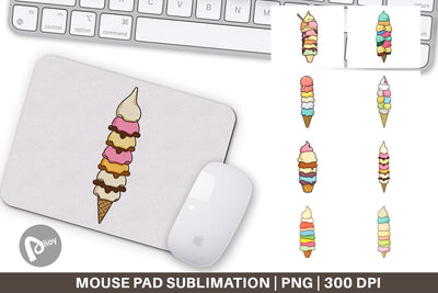 Mouse Pad Tall Ice Cream Sublimation artnoy 
