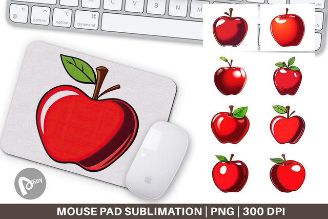 Mouse Pad Teacher Apple Clipart Sublimation artnoy 