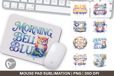 Mouse Pad Teacher Coffee Quotes Sublimation artnoy 