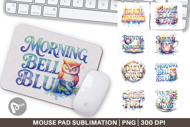 Mouse Pad Teacher Coffee Quotes Sublimation artnoy 