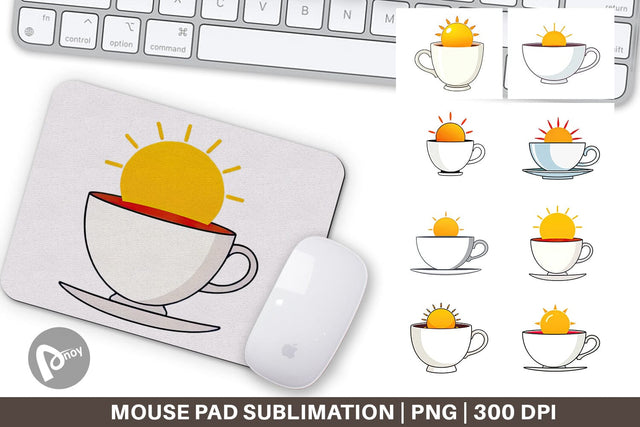 Mouse Pad Teacup Sun Sublimation artnoy 