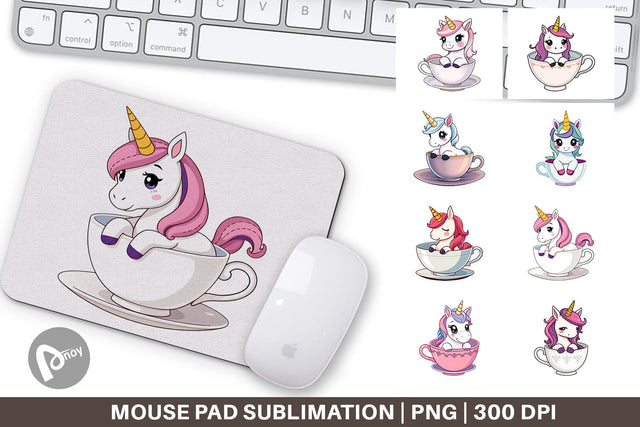 Mouse Pad Teacup Unicorn Sublimation artnoy 