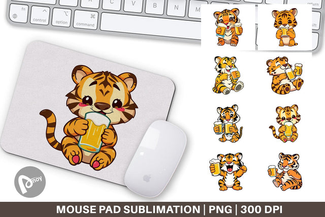 Mouse Pad Tiger Beer Day Sublimation artnoy 