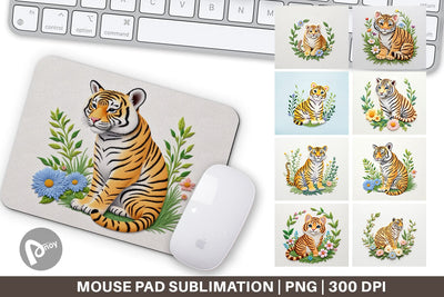 Mouse Pad Tiger Embroidery Sublimation artnoy 