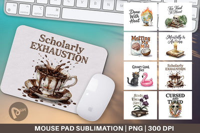 Mouse Pad Tired Tropical Scholar Goth Quote Sublimation artnoy 
