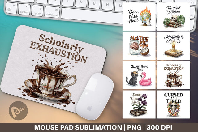 Mouse Pad Tired Tropical Scholar Goth Quote Sublimation artnoy 