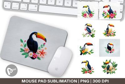 Mouse Pad Toucan Embroidery Sublimation artnoy 