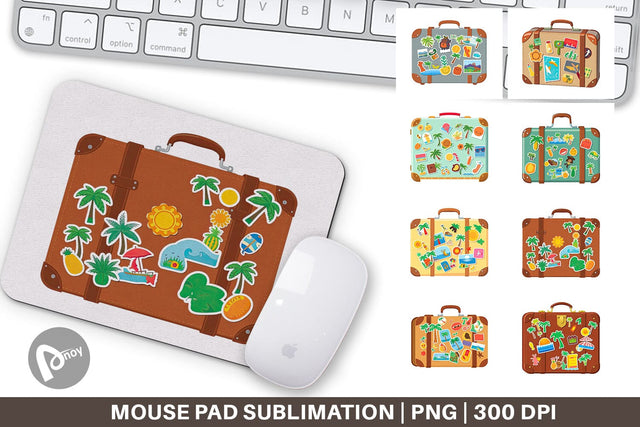 Mouse Pad Travel Suitcase Sublimation artnoy 