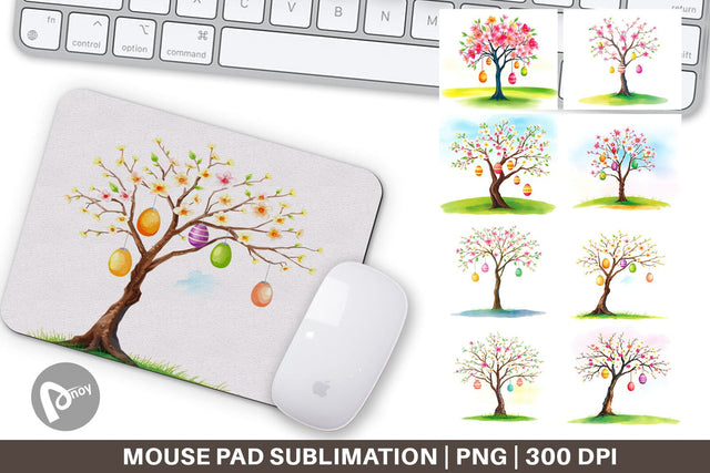 Mouse Pad Tree with Eggs Sublimation artnoy 