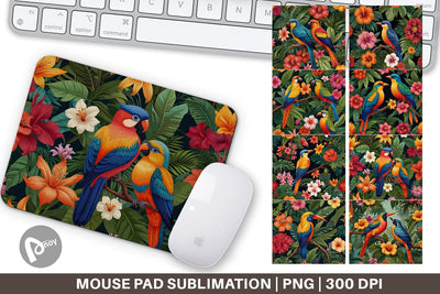 Mouse Pad Tropical Birds Perched Sublimation artnoy 