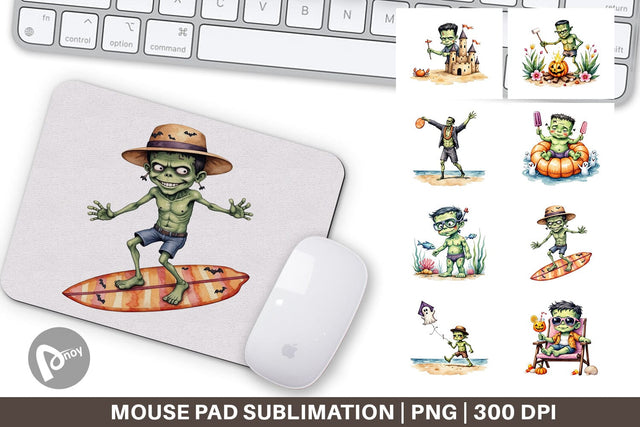 Mouse Pad Tropical Frankenstein Sublimation artnoy 