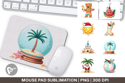 Mouse Pad Tropical July Christmas Sublimation artnoy 
