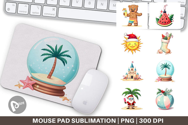 Mouse Pad Tropical July Christmas Sublimation artnoy 