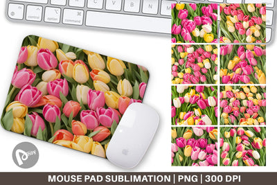 Mouse Pad Tulips Pattern Sublimation artnoy 