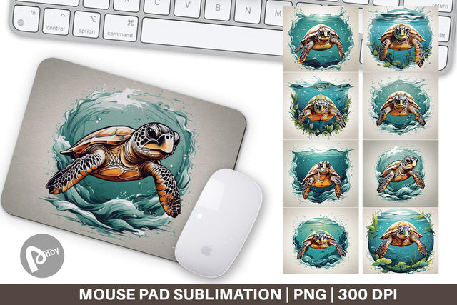 Mouse Pad Turtle Swimming Sublimation artnoy 