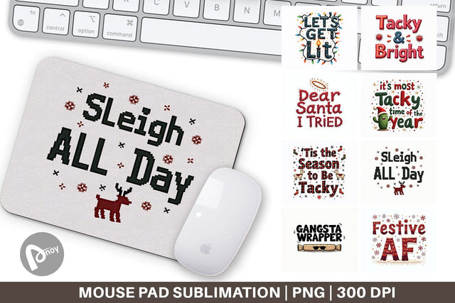 Mouse Pad Ugly Sweater Sayings: Tacky & Trendy Quotes Sublimation artnoy 
