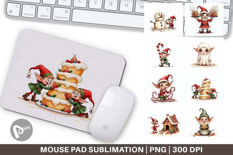 Mouse Pad UglyCute Christmas Bake-Off Disaster Sublimation artnoy 