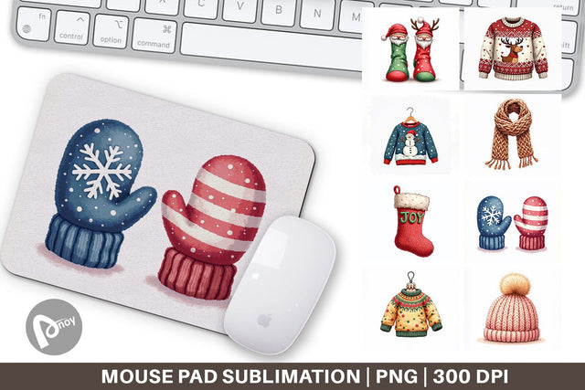 Mouse Pad UglyCute Christmas Sweaters Sublimation artnoy 