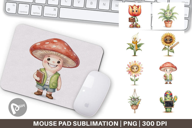 Mouse Pad UglyCute Groovy Plant Teacher Sublimation artnoy 