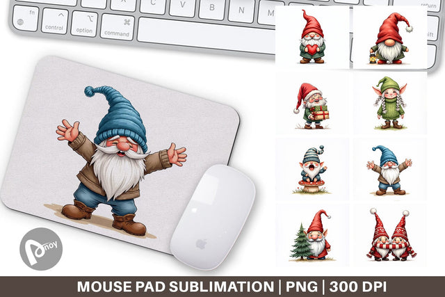 Mouse Pad UglyCute Nordic Gnomes Sublimation artnoy 