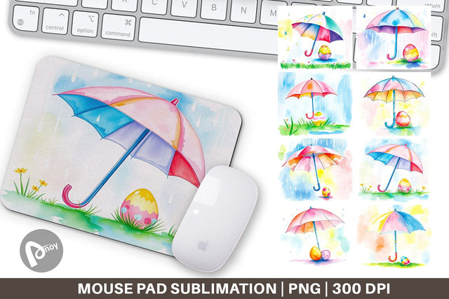 Mouse Pad Umbrella and Egg Sublimation artnoy 