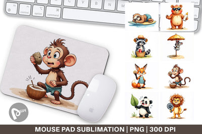 Mouse Pad Unenthusiastic Wild Animals Summer Sublimation artnoy 