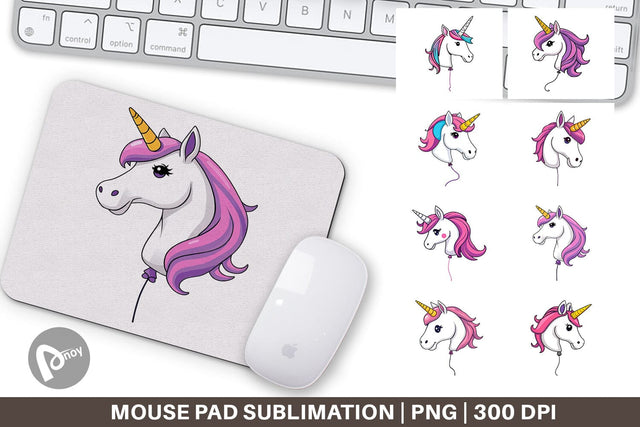 Mouse Pad Unicorn Balloon Sublimation artnoy 