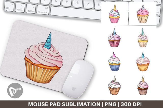 Mouse Pad Unicorn Cupcake Sublimation artnoy 