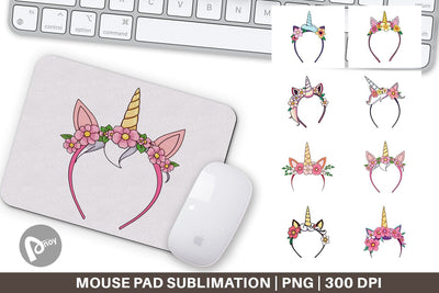 Mouse Pad Unicorn Headband Sublimation artnoy 