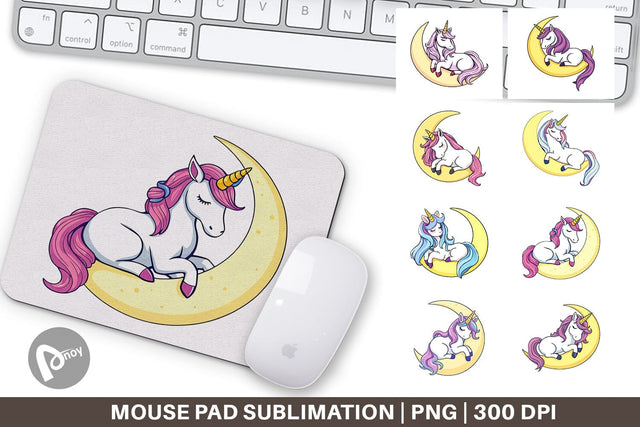 Mouse Pad Unicorn & Moon Sublimation artnoy 